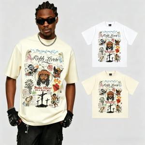 Jesus Christ Religious Tattoo Graffiti Oversized Streetwear Graphic Tee